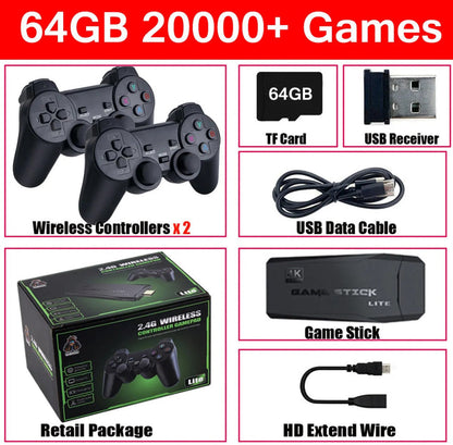 RetroPlay HDMI 4K Gaming Stick with 64GB Storage & Wireless Controllers