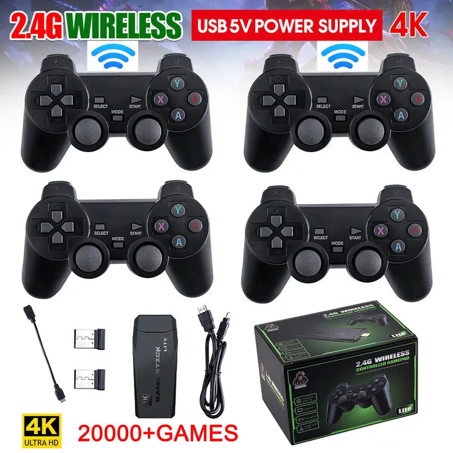 RetroPlay HDMI 4K Gaming Stick with 64GB Storage & Wireless Controllers