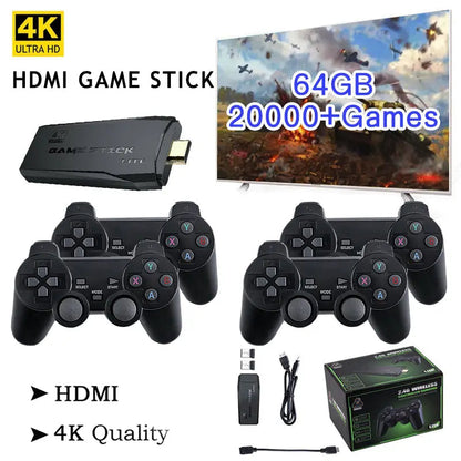 RetroPlay HDMI 4K Gaming Stick with 64GB Storage & Wireless Controllers