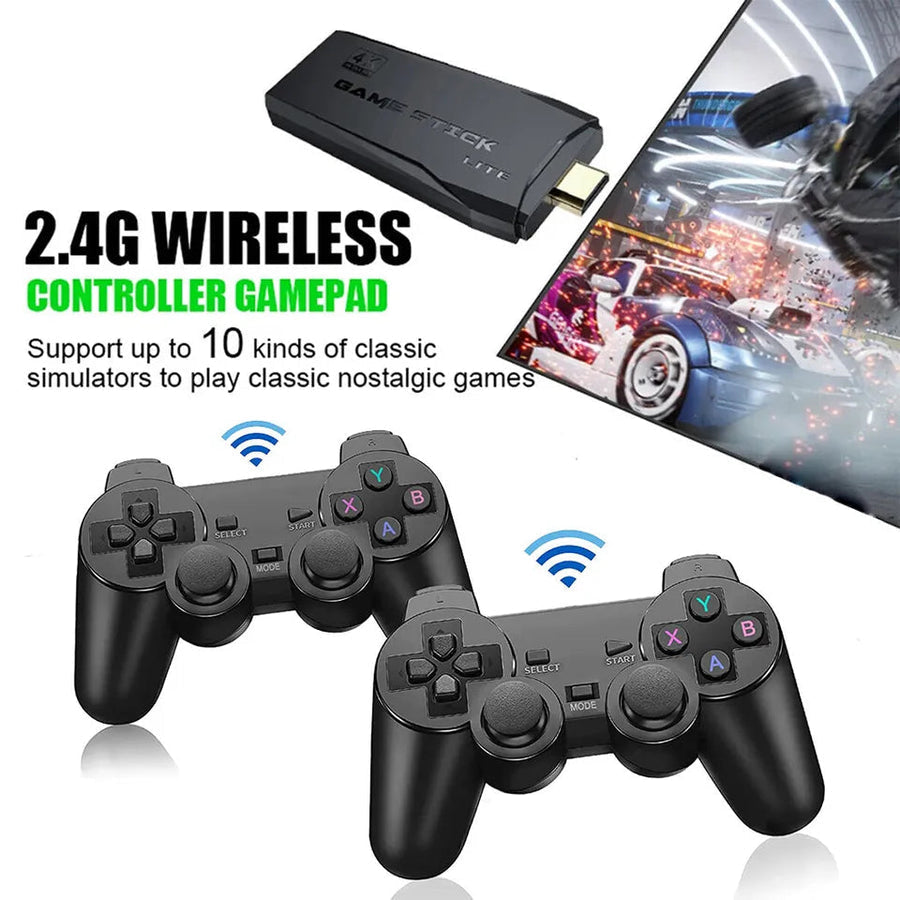 RetroPlay HDMI 4K Gaming Stick with 64GB Storage & Wireless Controllers