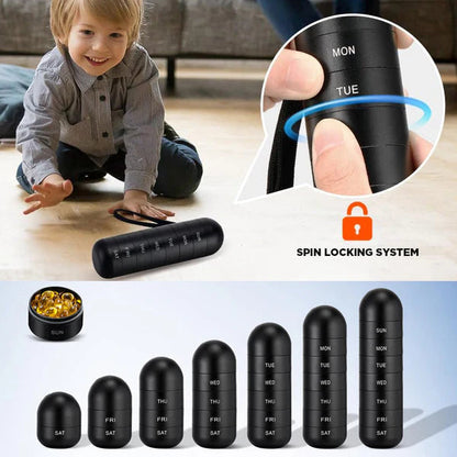 Travel-Friendly 7-Day Pill Holder in Durable Aluminum