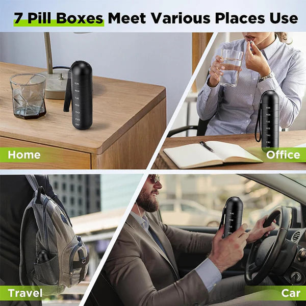Travel-Friendly 7-Day Pill Holder in Durable Aluminum