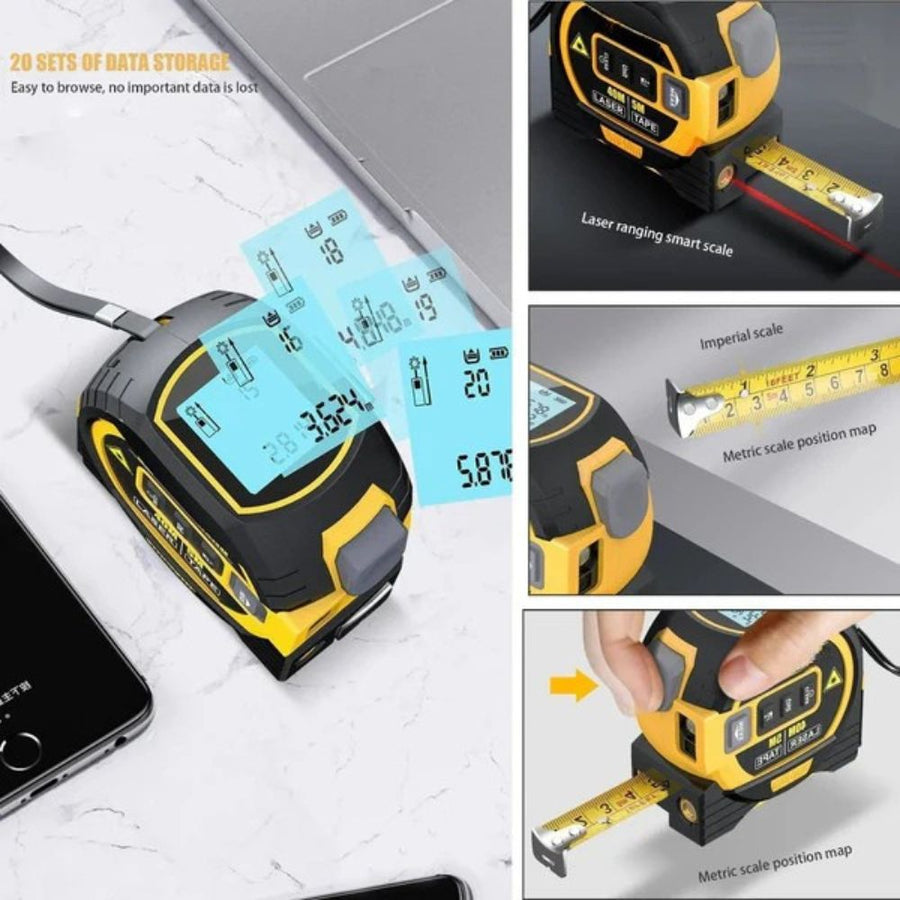 PrecisionPro 3-in-1 Laser Measurement Tool with LCD Display