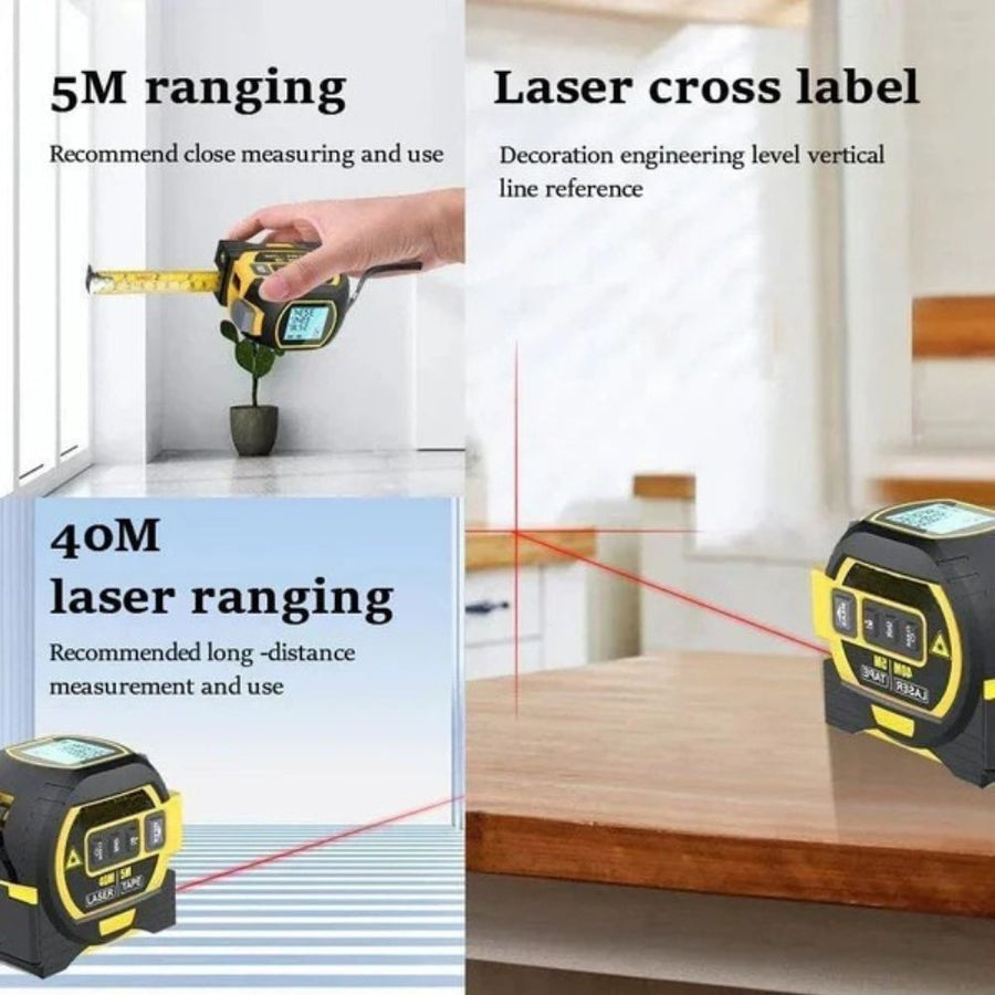 PrecisionPro 3-in-1 Laser Measurement Tool with LCD Display