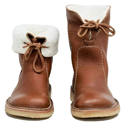 Heritage Waterproof Leather Boots with Cozy Wool Lining