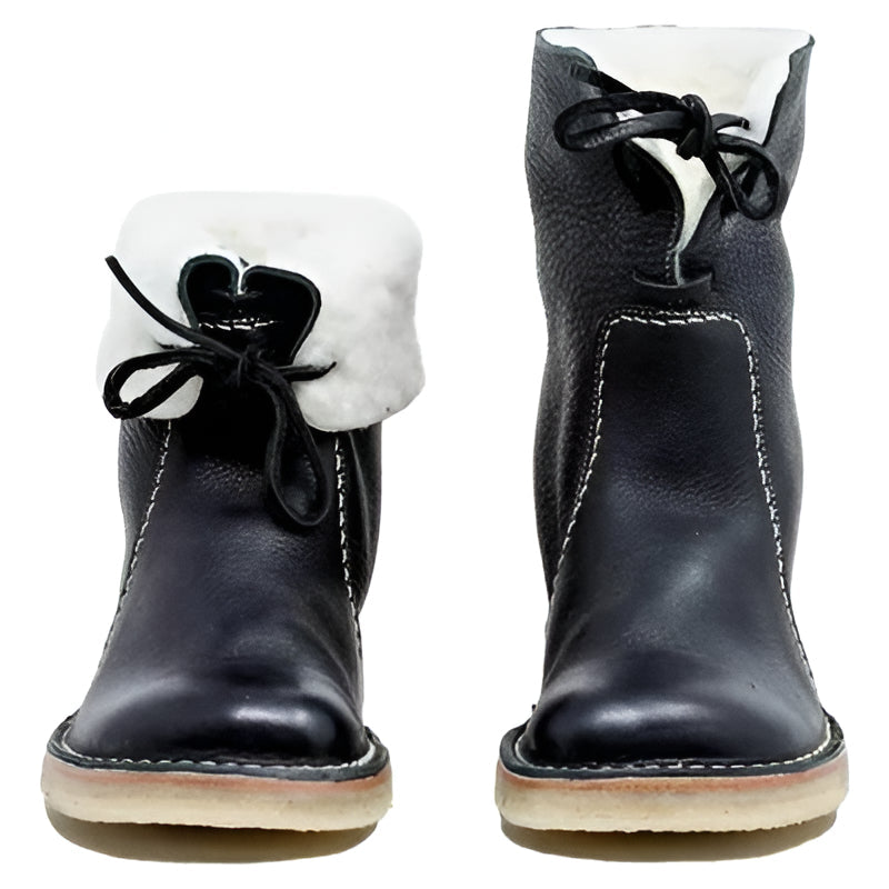 Heritage Waterproof Leather Boots with Cozy Wool Lining