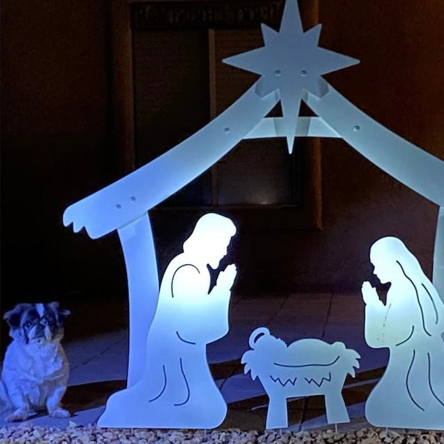 Serene Outdoor Nativity Scene for Christmas Celebration