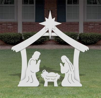 Serene Outdoor Nativity Scene for Christmas Celebration