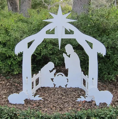 Serene Outdoor Nativity Scene for Christmas Celebration