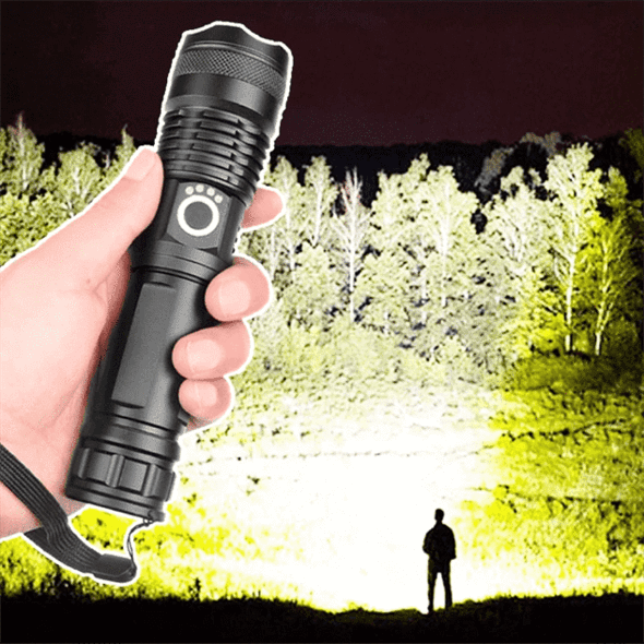 UltraBright 90000 Lumens Rechargeable LED Flashlight