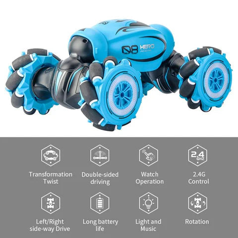 Dynamic Motion Stunt Racer, Dual-Sided Remote Control Vehicle