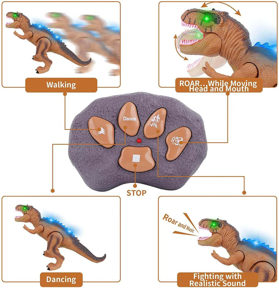 Jurassic Roar Remote-Controlled Dinosaur Toy with LED Lights