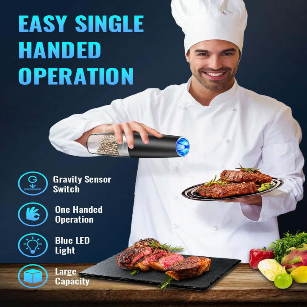 Smart Spice Mill with Gravity Activation and Custom Grind Settings