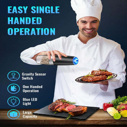 Smart Spice Mill with Gravity Activation and Custom Grind Settings