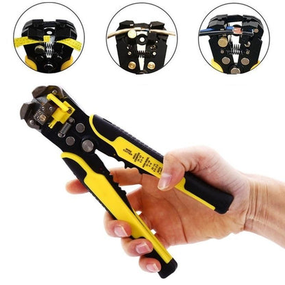 Multi-Function Wire Stripper with Integrated Cutter and Crimper