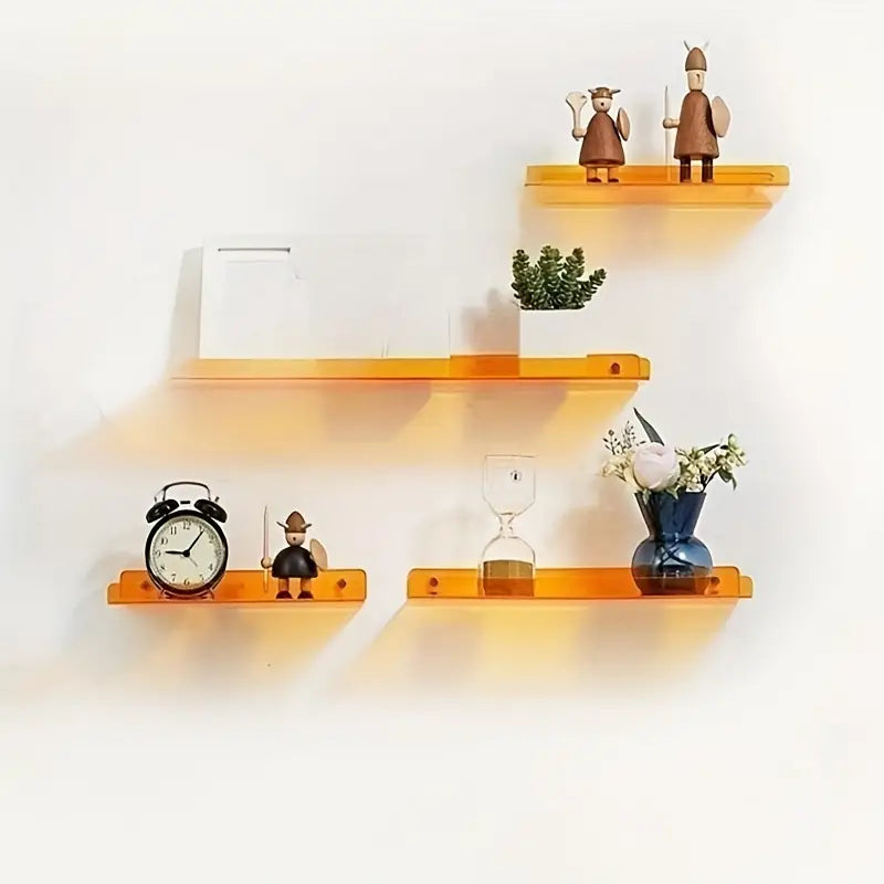 Blue Floating Wall Shelf for Industrial Style - Simple Installation