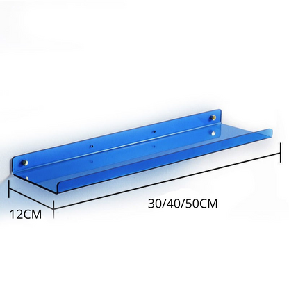 Blue Floating Wall Shelf for Industrial Style - Simple Installation
