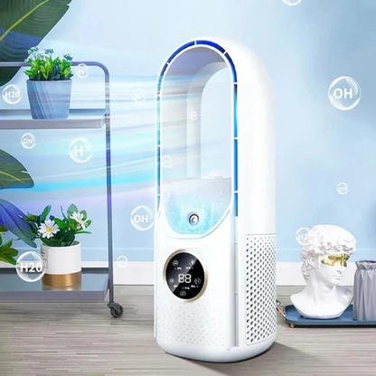 Compact Bladeless Air Cooler - Quiet and Portable Design