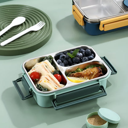 Compact Stainless Steel Lunch Box - Insulated and Leakproof Food Container