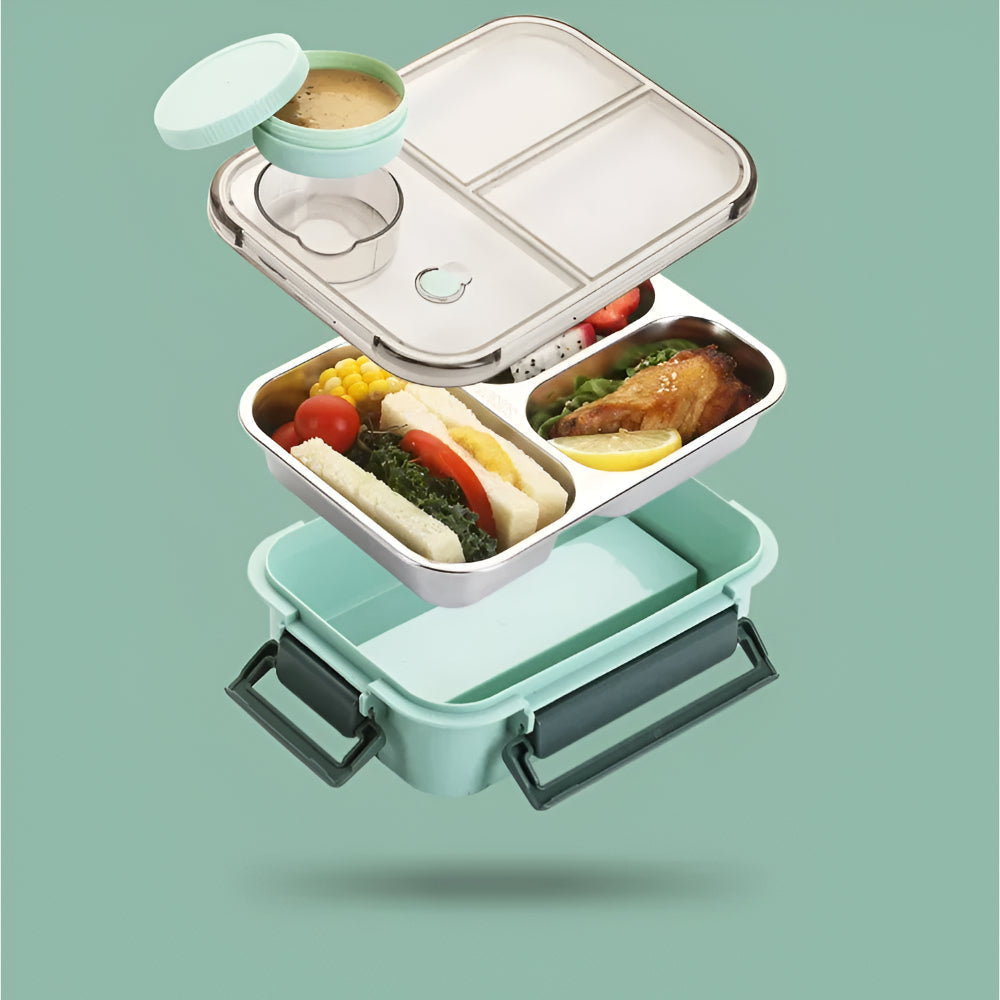 Compact Stainless Steel Lunch Box - Insulated and Leakproof Food Container