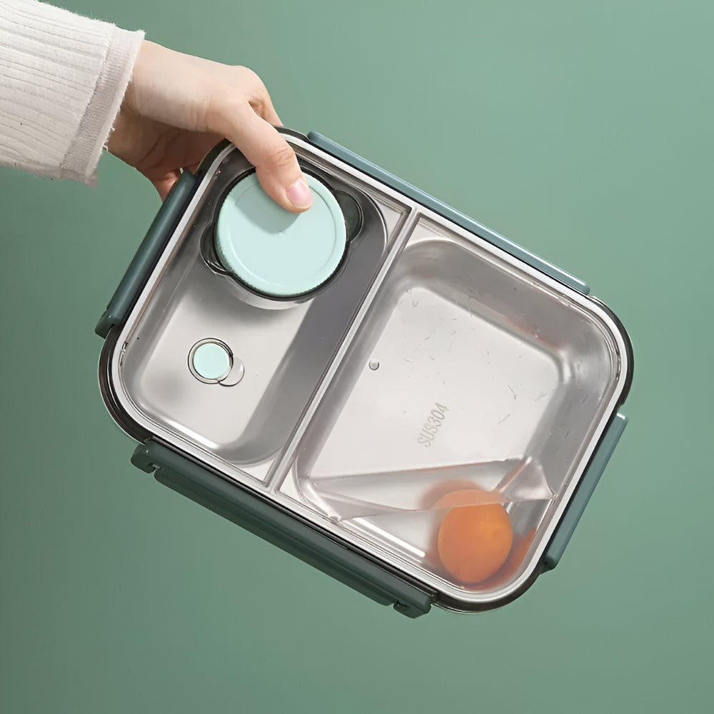 Compact Stainless Steel Lunch Box - Insulated and Leakproof Food Container