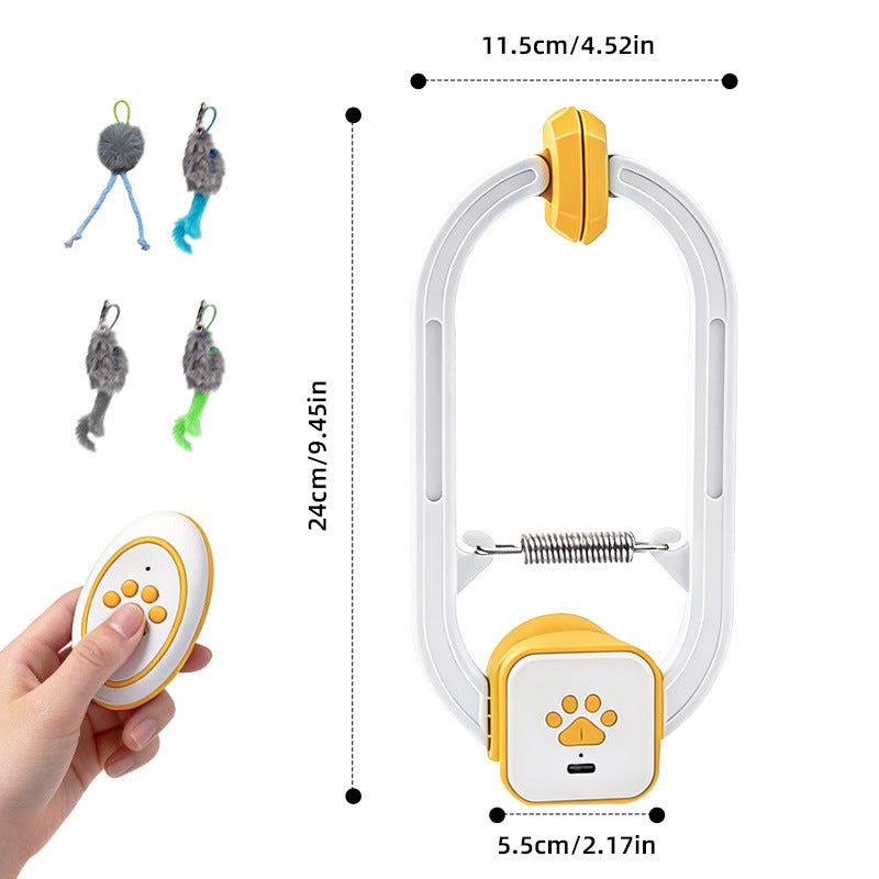 Indoor Cat Teaser Toy with Retractable String – USB Rechargeable