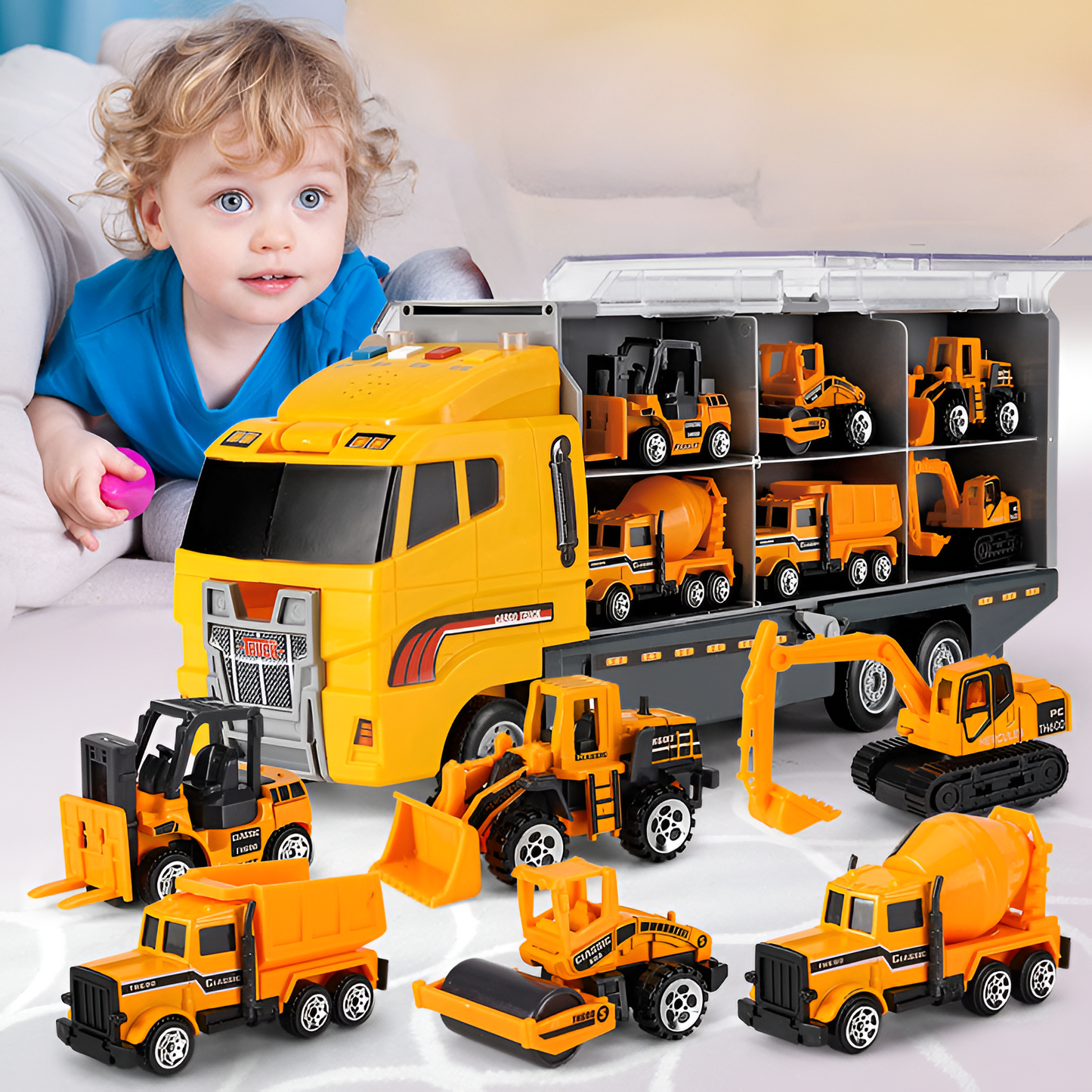 Mini Alloy Vehicle Toy Set for Kids with Realistic Sound Effects