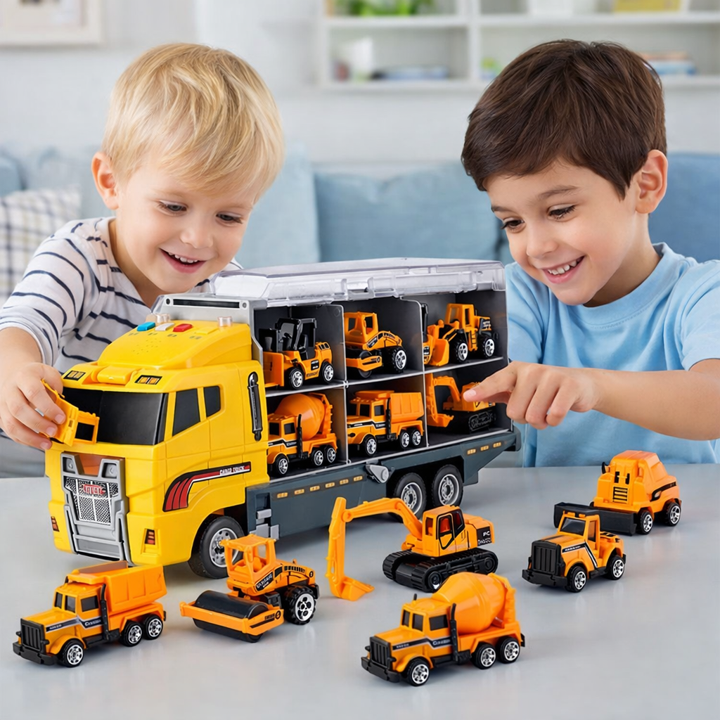 Mini Alloy Vehicle Toy Set for Kids with Realistic Sound Effects