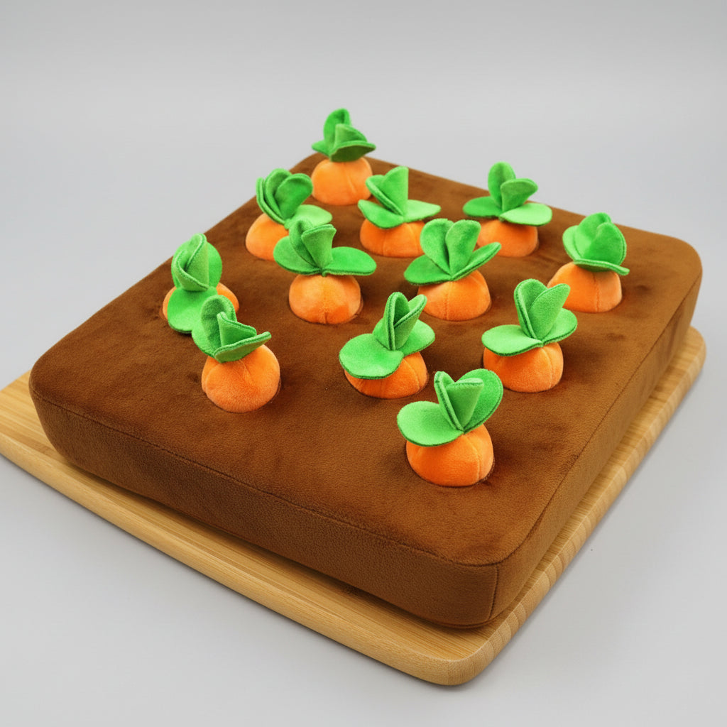Indoor Scent Activity Puzzle Toy for Dogs – Carrot Snuffle Mat