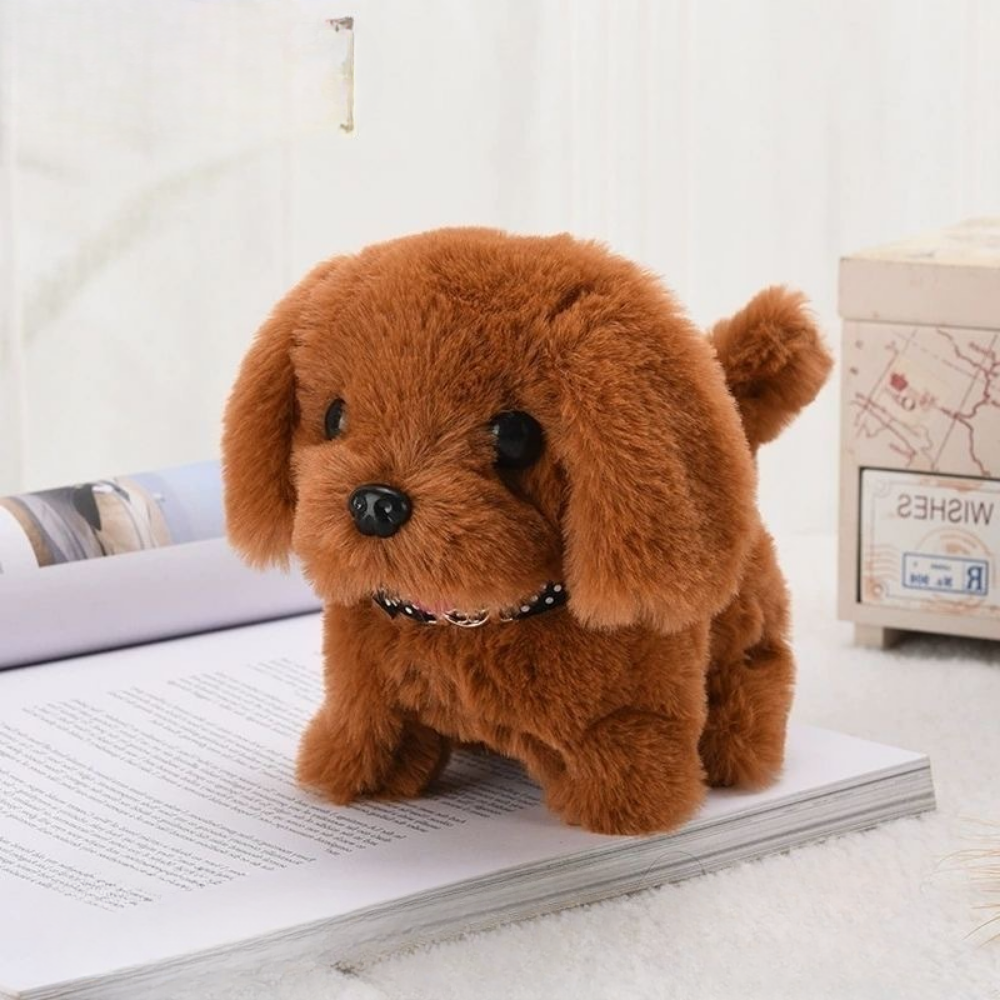 Walking and Barking Robot Dog - Interactive Plush Puppy Toy for Play