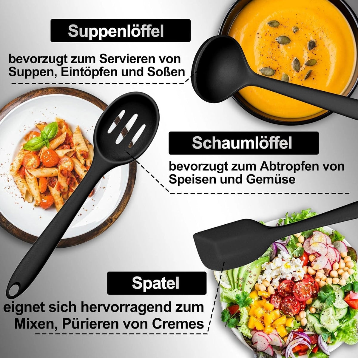 Silicone Cooking Utensil Set in Ivory | Heat-Resistant Non-Stick Tools