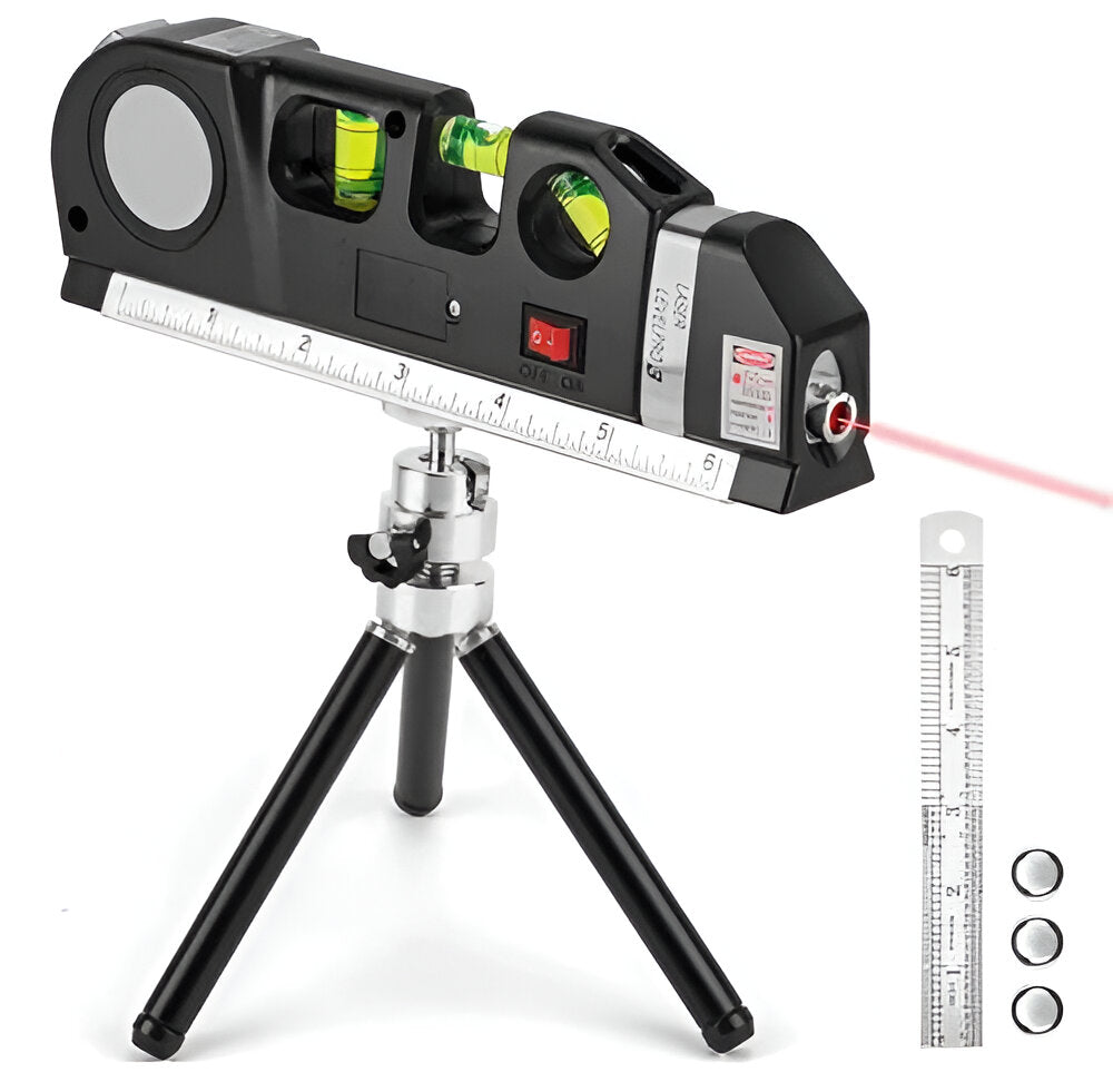 Precision Laser Level with 2.5M Measuring Tape and Versatile Modes