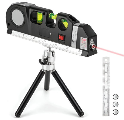Precision Laser Level with 2.5M Measuring Tape and Versatile Modes