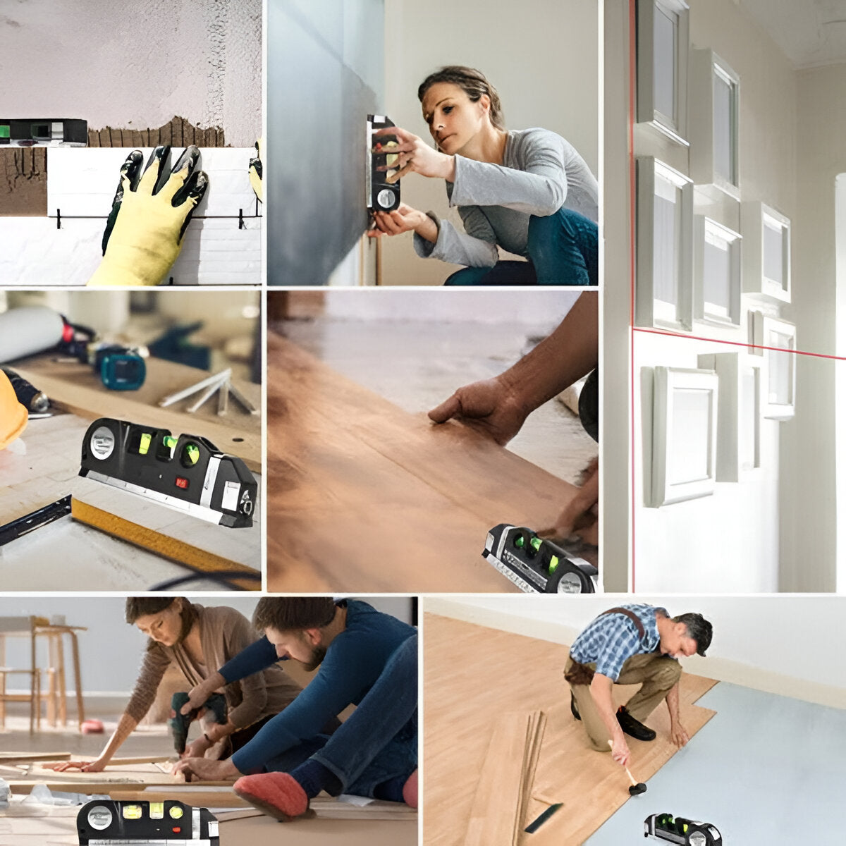 Precision Laser Level with 2.5M Measuring Tape and Versatile Modes