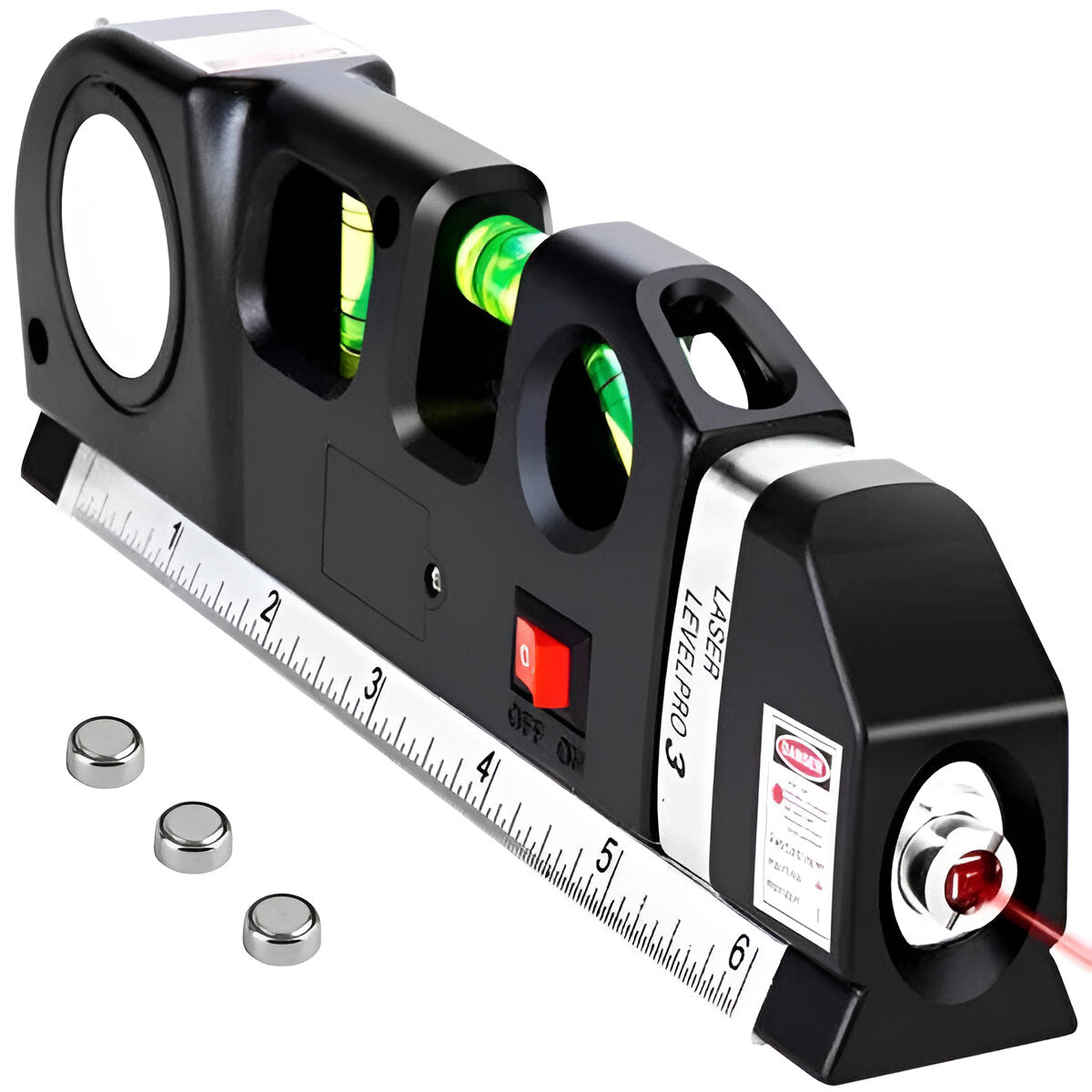 Precision Laser Level with 2.5M Measuring Tape and Versatile Modes