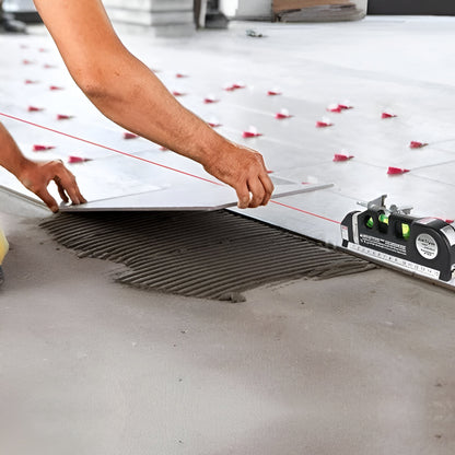 Precision Laser Level with 2.5M Measuring Tape and Versatile Modes