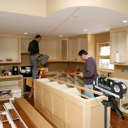 Precision Laser Level with 2.5M Measuring Tape and Versatile Modes