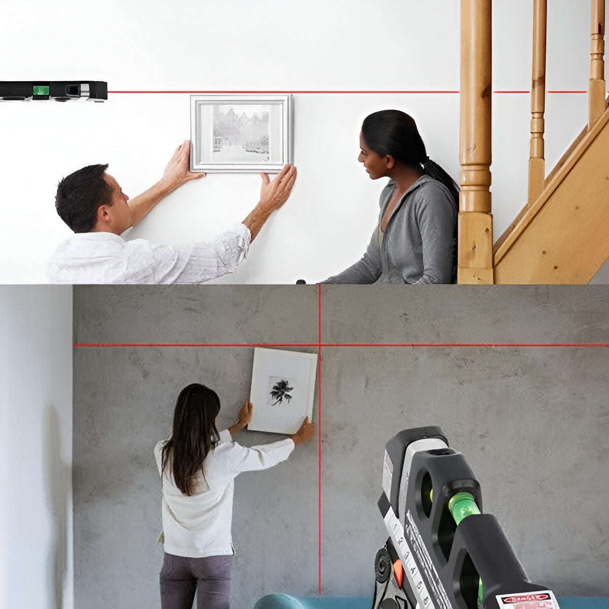 Precision Laser Level with 2.5M Measuring Tape and Versatile Modes