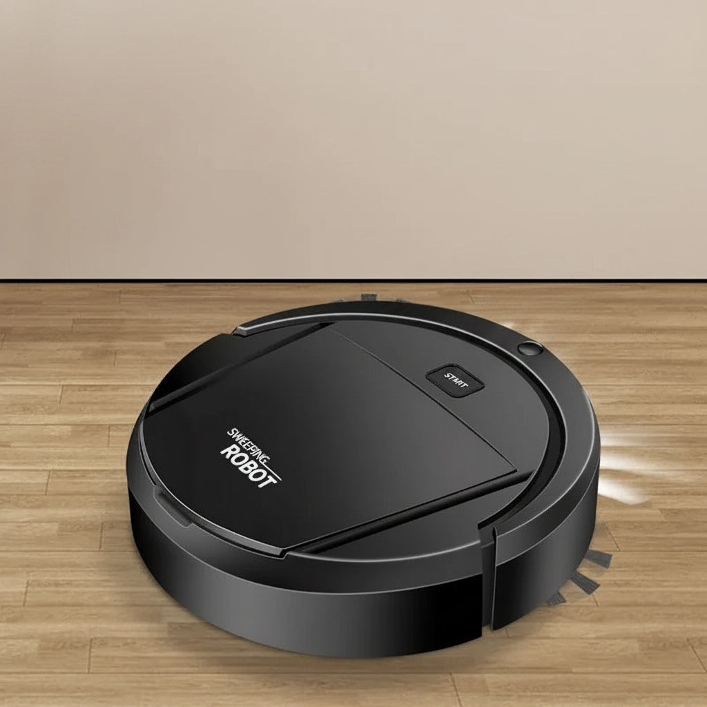 Quiet Robot Vacuum with Fine Particle Filter for Hard Surface Cleaning