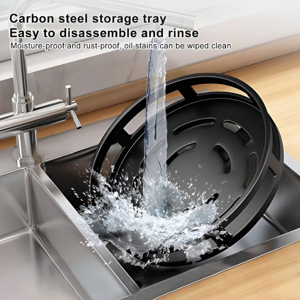 360-Degree Rotating Metal Storage Rack with Three Levels