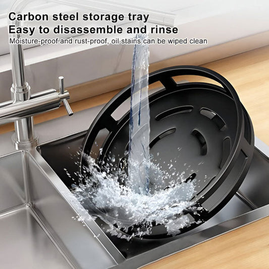 360-Degree Rotating Metal Storage Rack with Three Levels