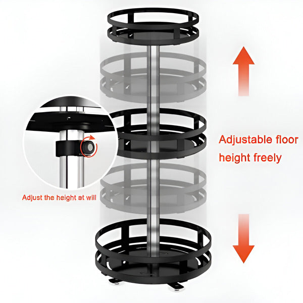 360-Degree Rotating Metal Storage Rack with Three Levels