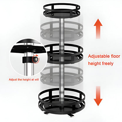 360-Degree Rotating Metal Storage Rack with Three Levels