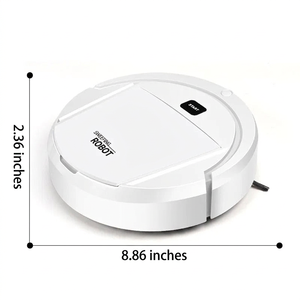 Quiet Robot Vacuum with Fine Particle Filter for Hard Surface Cleaning