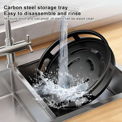 360-Degree Rotating Metal Storage Rack with Three Levels