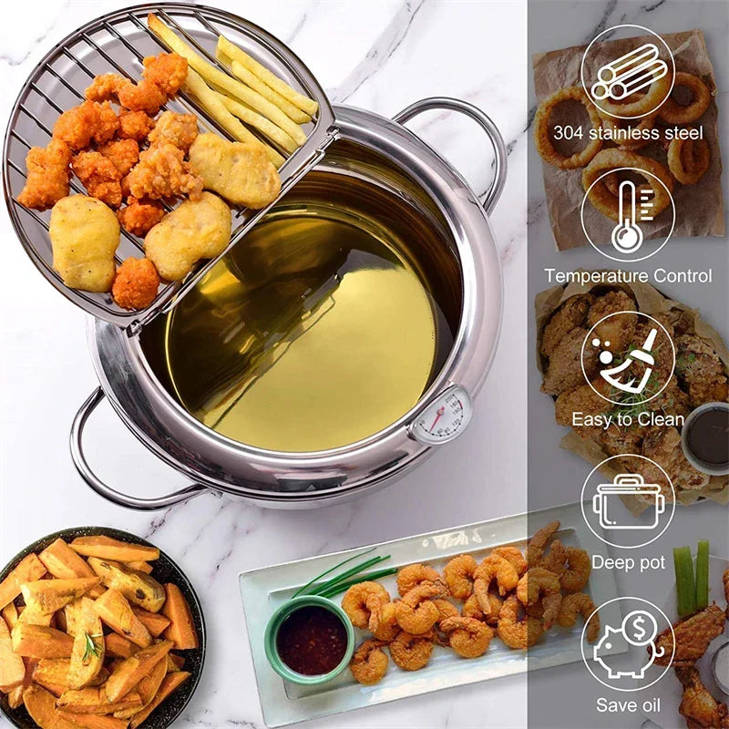 Precision Frying Pan with Integrated Temperature Gauge