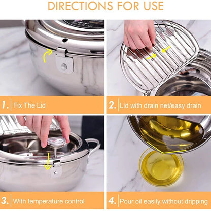 Precision Frying Pan with Integrated Temperature Gauge