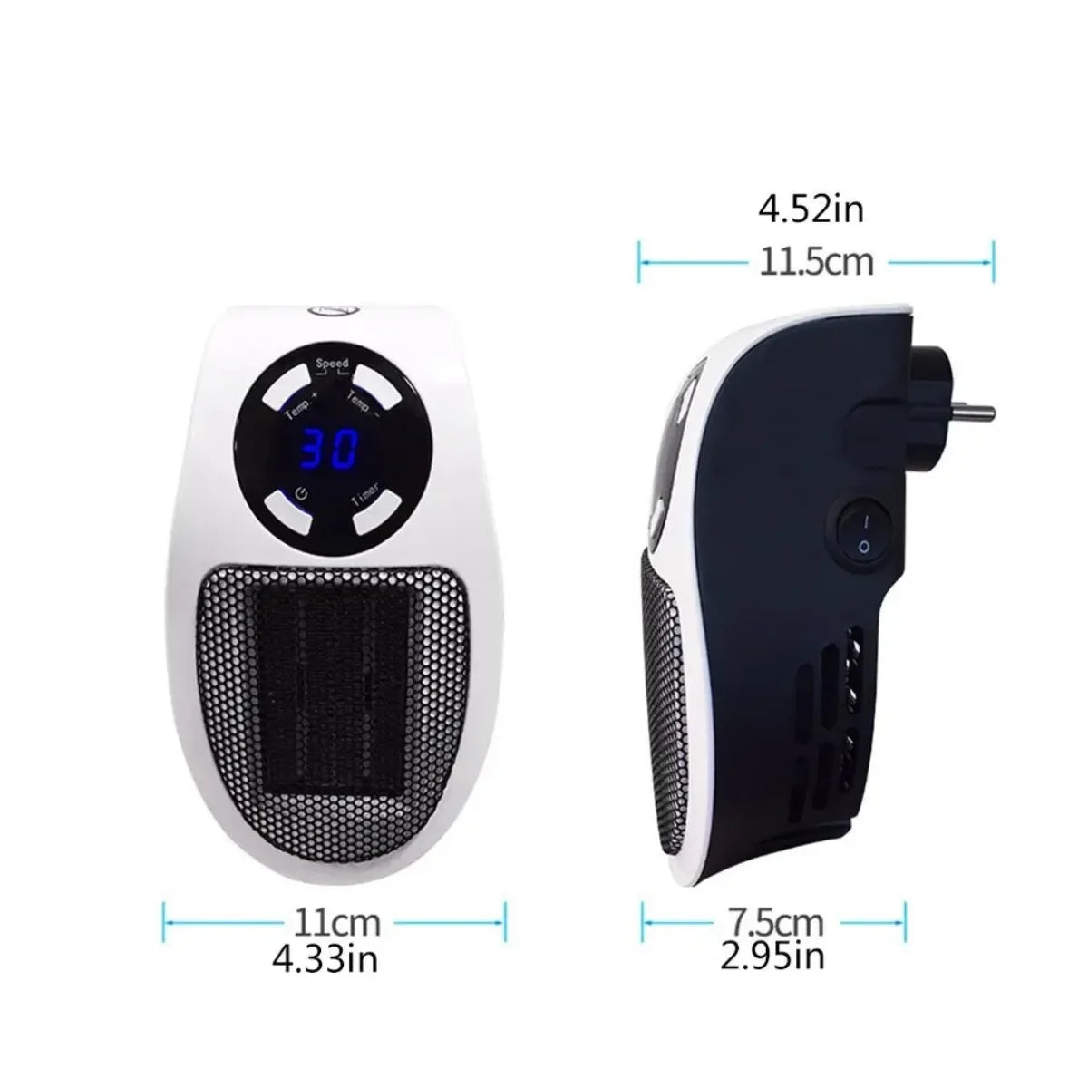 Compact Electric Heater with Safety Features for Personal Spaces