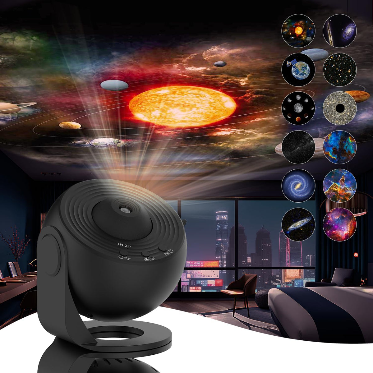 Celestial Dream Projector with 12 Interchangeable Discs and Quiet Functionality