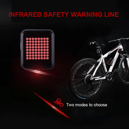 Advanced Bicycle Rear Light with Motion-Triggered Indicators and Laser Safety Lines